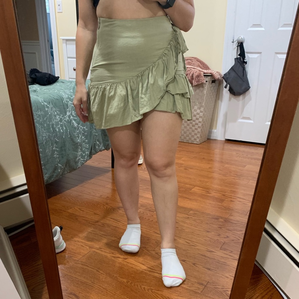 Topshop sage ruffle mini skirt - Picture 4 of 5